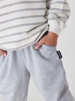 Джоггеры облегченные Серый меланж с карманами - Bungly фото 5