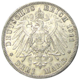 3 марки 1911 года А Германия (Пруссия)