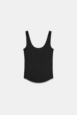 CAMISETA TIRANTES ALGOD?N / Negro - Zara фото 4