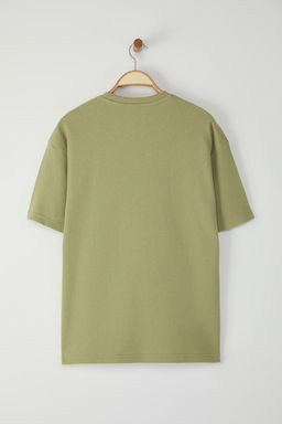 TRENDYOL MAN Siyah Oversize/Genis Kesim Nak?sl? Dokulu T-Shirt TMNSS25TS00129 - Trendyolmilla фото 9