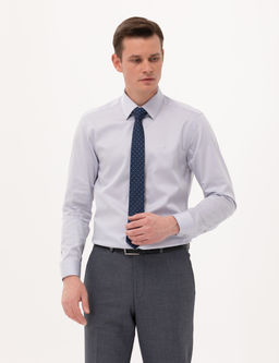 Gri Slim Fit Uzun Kollu Klasik G_mlek