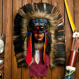 Панно «Индианка Блэндина», 40×15×60 см, МИКС