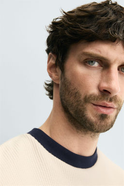 CONTRAST CHECK-TEXTURE SWEATSHIRT - Zara фото 5