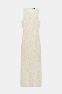 VESTIDO MIDI LENTEJUELAS / Crudo - Zara фото 7