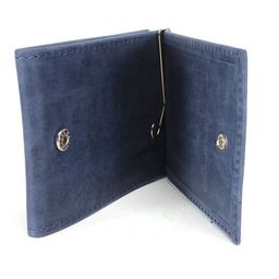 Зажим для купюр Croco-зк-303 (2 кнопки) натуральная кожа синий крейзи хорс (228) 233462  фото 3