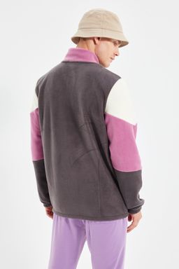 TRENDYOL MAN Antrasit Regular/Normal Kesim Fermuarl? Renk Bloklu Anti-pilling Polar Sweatshirt TMNAW22SW0044 - Trendyolmilla фото 5
