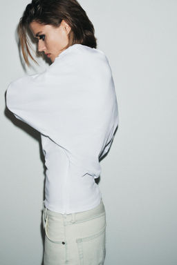 HEAVY COTTON LONG SLEEVE T-SHIRT - Zara фото 8