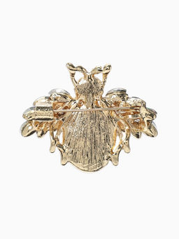Брошь «Жук» роскошный, жемчуг, кристаллы, цвет белый радужный в золоте