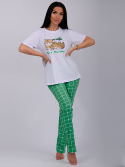 Пижама Лизи 2 брюки, трикотаж - Малина фото 7