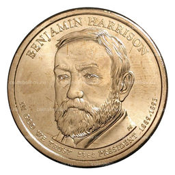 Монета 1 доллар 2012 года D Бенджамин Гаррисон 23-й президент США