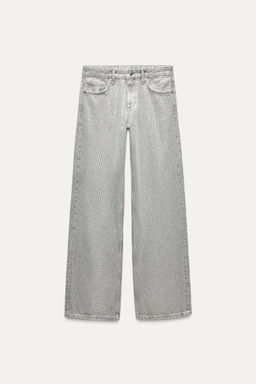 JEANS TRF WIDE LEG BRILLOS MID-WAIST - Zara фото 6