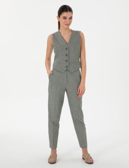 Haki Keten Kar___ml_ Kuma_ Pantolon - Pierre cardin фото 3
