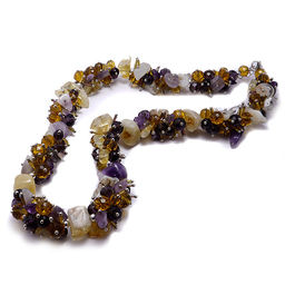 Бусы из камня Аметист и Цитрин, привлекают любовь, даруют изобилие