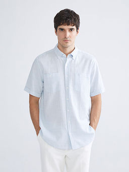 Regular Fit K?sa Kollu Arm?rl? Erkek Dokulu G?mlek