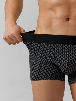 Цена за 2 штуки! Трусы боксеры мужские черные с принтом ромбы на черном2 411215