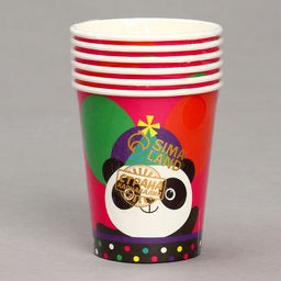 Стакан бумажный Панда с шариками, в наборе 6 шт. - Страна карнавалия фото 3