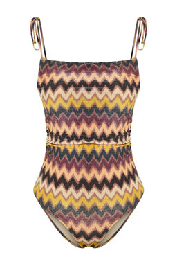 Trendyolmilla Etnik Desenli Kare Yaka Drapeli Simli Regular Mayo TBESS25MA00108  фото 6