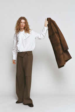 100% LEATHER COAT ZW COLLECTION LIMITED EDITION - Zara фото 14