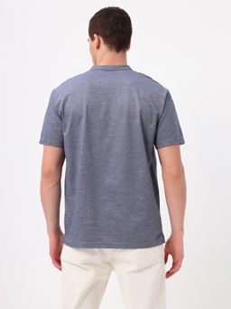 Джемпер мужской с воротником поло короткий рукав GREG G154-PM4-LT1636 (сине-серый)  фото 5