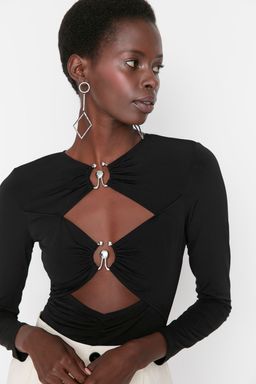 TRENDYOLMILLA Siyah Pencere/Cut Out Detayl? Aksesuarl? C?tc?tl? Body TPRSS22BD0014 фото 3