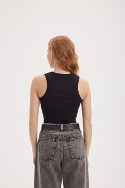 Топ халтер укороченный "Уголь" женский