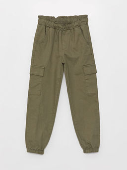 Beli Lastikli Basic K?z ?ocuk Kargo Pantolon