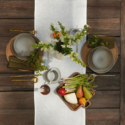Дорожка на стол «Этель» Home collection, 40×146 см, 100% лён, белая