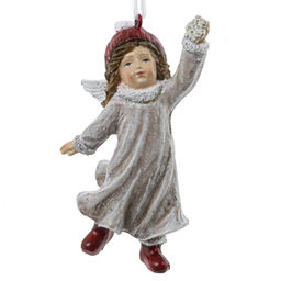 Украшение новогоднее "Девочка-ангел", L4,5 W3,5 H8 см, 2в.