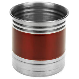 Банка для сыпучих продуктов из нержавеющей стали 0,7л, д10см, h10,5см, крышка пластмассовая с пароотводом, цветной корпус, бордовый, в коробке (Китай) - Домашняя мода фото 2