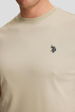 Erkek A__k Haki Regular Fit Bisiklet Yaka Basic Ti__rt