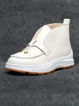 01-5281-2 WHITE Ботинки демисезонные женские (натуральная кожа, байка)