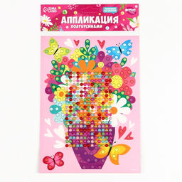 Аппликация жемчужными полубусинами «Весенний букет»