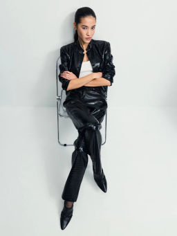 Прямые брюки из искусственной кожи / Zarina