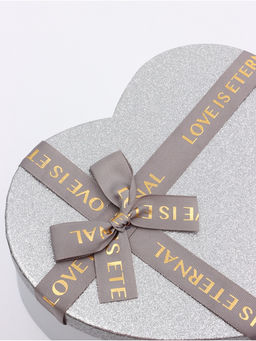 Набор подарочных коробок сердце 3 в 1, серебро с бантом Любовь вечна, 31?27?13.3; 28?25?11.7; 26?23?10.3 см