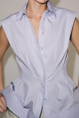 CAMISA PLIEGUES MANGA SISA ZW COLLECTION / Malva claro - Zara фото 4
