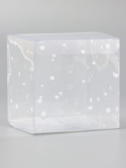 Цена за 5 шт. Складная коробка из PVC Звездопад, прозрачная с рисунком, 10?10?10 см 5 шт.