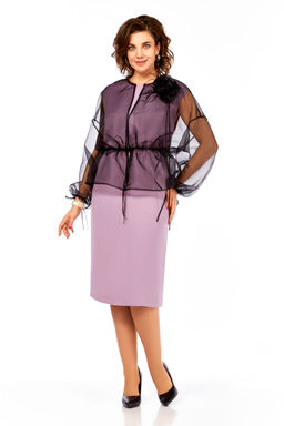 Костюм Olga Style С973 пудрово-розовый-черный