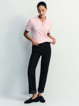 Джемпер поло из вискозы с короткими рукавами / Zarina фото 2