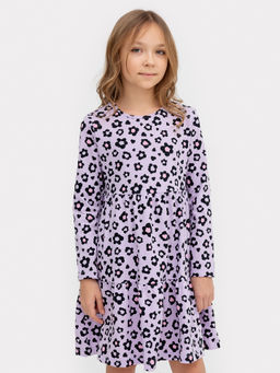 Платье для девочек светло-лиловое с принтом леопард - Mark formelle фото 4