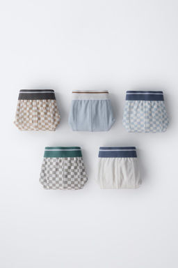 AGES 6-14/ 5-PACK OF CHECKERBOARD PRINT BOXERS - Zara фото 5