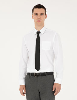Beyaz Regular Fit Uzun Kollu Basic G_mlek