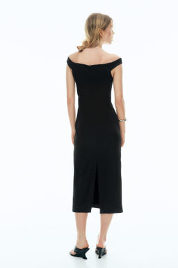 Vestido off-the-shoulder entallado - H&m фото 5