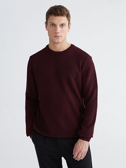 Bisiklet Yaka Kareli Erkek Triko Kazak