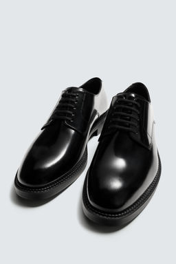 LEATHER DERBY SHOES - Zara фото 5