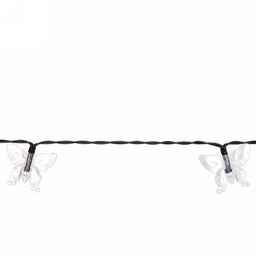 Гирлянда для улицы "Бабочка" 3 м 20 ламп LED чёрный провод, 2 реж.,IP-55, Теплый белый (солнечная батарея)