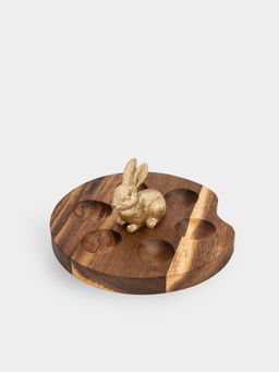 Блюдо пасхальное, 15х6 см, 6 отд, дерево/полирезин, Кролик, Easter - Anna lafarg фото 2