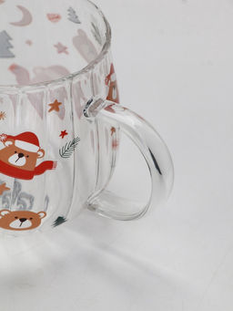 Кружка новогодняя стеклянная «Мишки», 350 мл