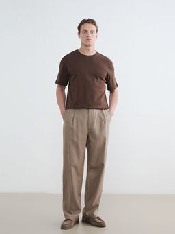 Relaxed Fit Bisiklet Yaka Erkek Ti??rt