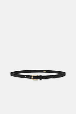 100% LEATHER BELT WITH METAL BUCKLE - Zara фото 4