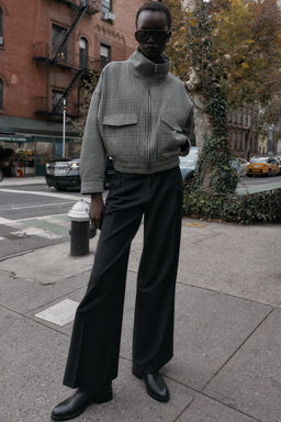 PANTAL?N ANCHO TIRO ALTO / Negro